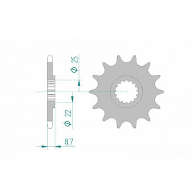 Kit chaîne AFAM 520 XSR4 - 14/46-116 - Couronne alu standard