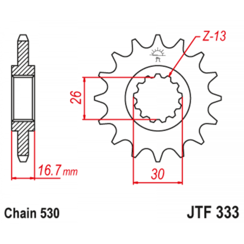 Pignon JT SPROCKETS acier anti-bruit - 530