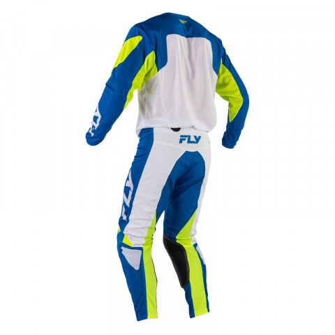 Pantalon FLY RACING Kinetic Mesh - bleu/blanc/jaune fluo