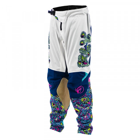 Pantalon enfant FLY RACING Kinetic Mesh Mutant - blanc/bleu/multi