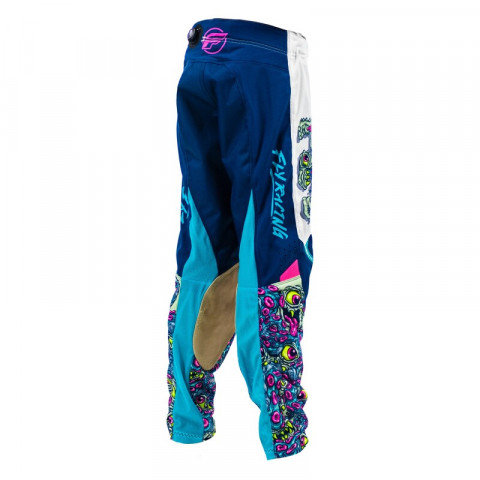 Pantalon enfant FLY RACING Kinetic Mesh Mutant - blanc/bleu/multi