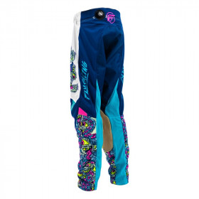 Pantalon enfant FLY RACING Kinetic Mesh Mutant - blanc/bleu/multi