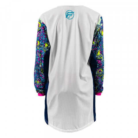 Maillot enfant FLY RACING Kinetic Mesh Mutant - blanc/bleu/multi