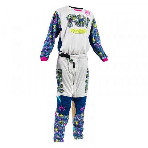 Maillot enfant FLY RACING Kinetic Mesh Mutant - blanc/bleu/multi