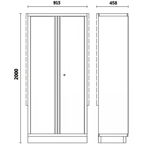 Armoire métallique à 2 portes avec étrier BETA C45PRO 2.0