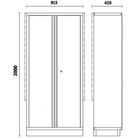 Armoire métallique à 2 portes avec étrier BETA C45PRO 2.0