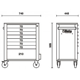 Servante mobile d’atelier à 8 tiroirs BETA Worker - C24S/8 PLUS-A