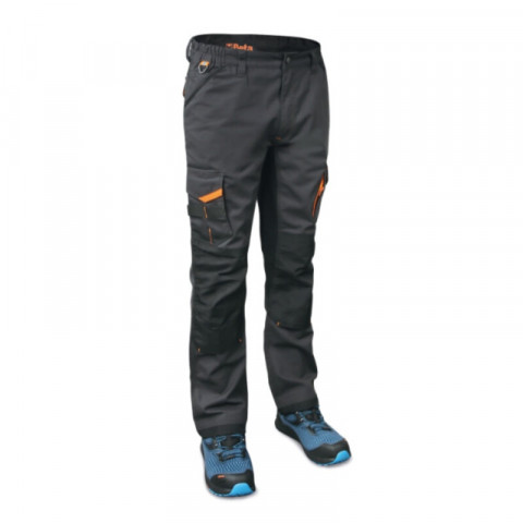 Pantalon de travail BETA 7818G à multiples poches en tissu élastique – gris