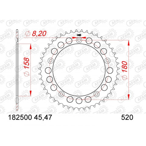 Kit chaîne AFAM 520XSR 15/43-116 - couronne standard