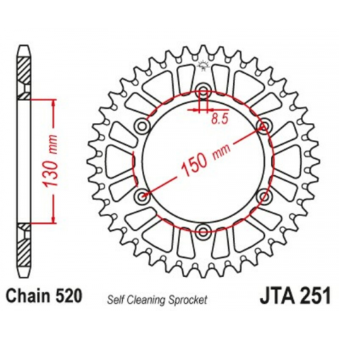 Couronne JT SPROCKETS alu standard - 520