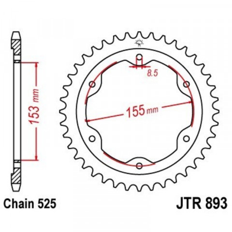 Couronne JT SPROCKETS Acier Standard - 525