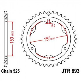Couronne JT SPROCKETS Acier Standard - 525