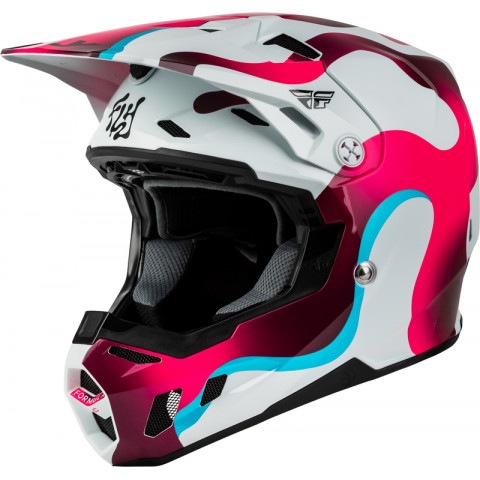 Casque FLY RACING Formula CC Vibe - blanc/rose/bleu