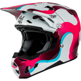 Casque FLY RACING Formula CC Vibe - blanc/rose/bleu