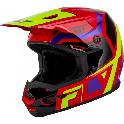 Casque enfant FLY RACING Kinetic Scrap - rouge/Hi-Vis/violet/noir