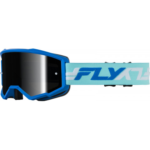 Masque FLY RACING Zone bleu/blanc/noir - écran Mirror/Smoke