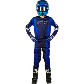 Pantalon enfant FLY RACING F-16 Raze - Navy/bleu/blanc