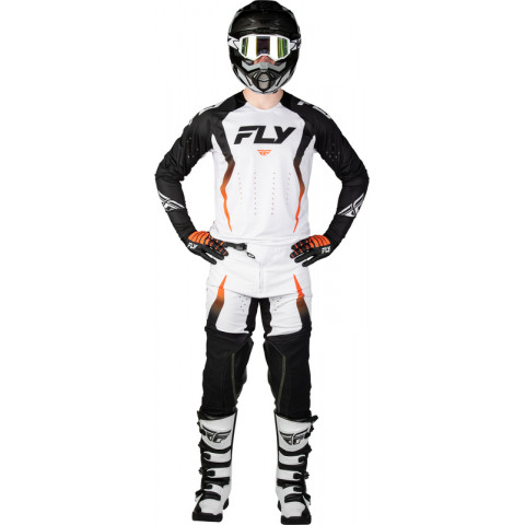 Pantalon FLY RACING Evolution DST Bolt - blanc/noir/orange