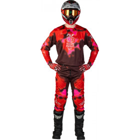 Pantalon FLY RACING Kinetic Blur - rouge/marron