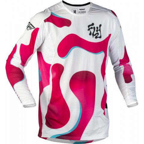 Maillot enfant FLY RACING Lite Vibe - blanc/rose/bleu
