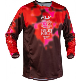 Maillot FLY RACING Kinetic Blur - rouge/marron