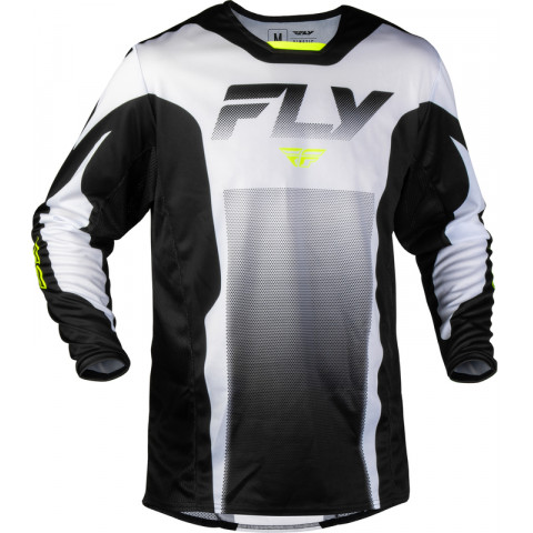 Maillot FLY RACING Kinetic Fade - blanc/noir/Hi-Vis