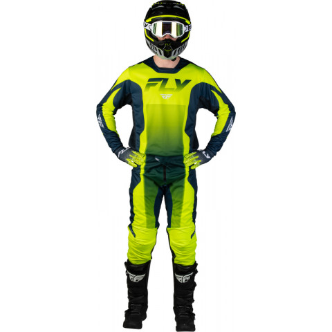 Maillot FLY RACING Kinetic Fade - Hi-Vis/Navy/blanc