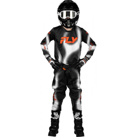 Maillot enfant FLY RACING Kinetic Torch - noir/blanc/orange
