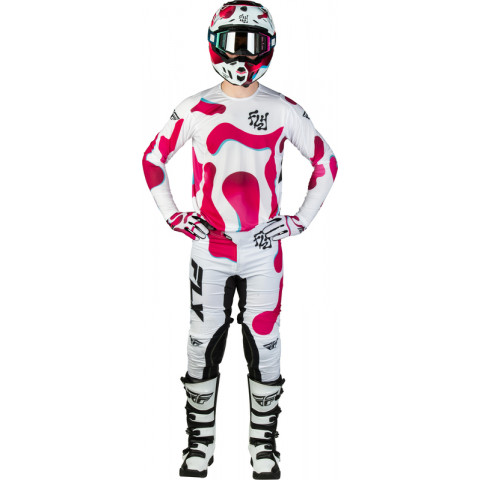 Maillot FLY RACING Lite Vibe - blanc/rose/bleu