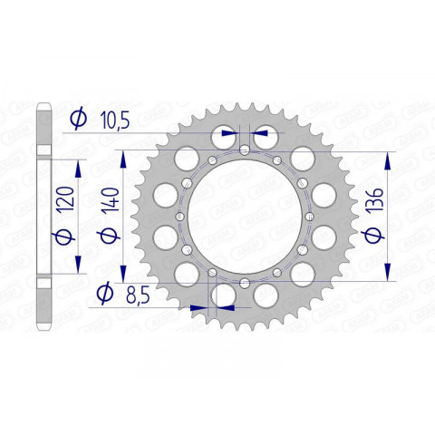Couronne AFAM alu standard - 520