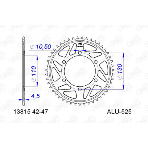 Couronne AFAM alu standard - 525