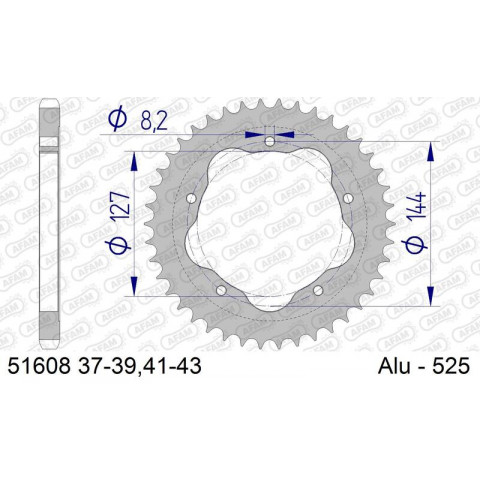 Couronne AFAM alu standard - 525
