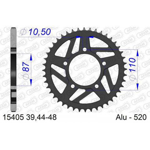 Couronne AFAM alu standard - 520