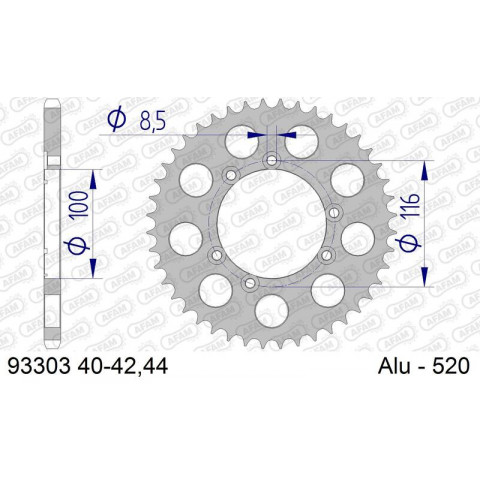 Couronne AFAM alu standard - 520