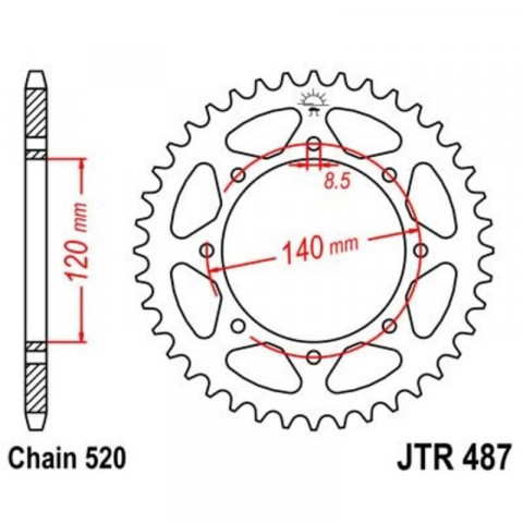 Couronne JT SPROCKETS acier standard - 520