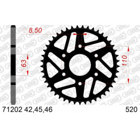 Kit chaîne AFAM 520XLR2 14/43-118 - couronne standard
