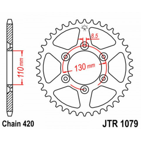 Kit chaîne JT 420 HDR - 15/62-136 - couronne standard
