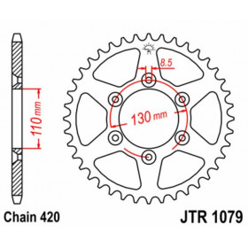 Kit chaîne JT 420 HDR - 15/62-136 - couronne standard
