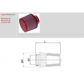 Filtre à air BMC Conique manchon Ø52mm