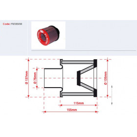 FILTRE A AIR BMC CONIQUE