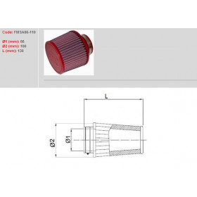 Filtre à air BMC Conique manchon Ø66mm