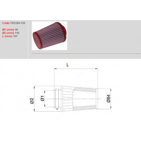 Filtre à air BMC Conique manchon Ø50mm