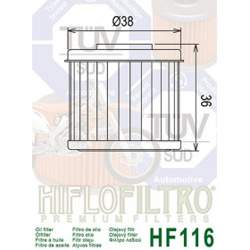 Filtre à huile HIFLOFILTRO HF116