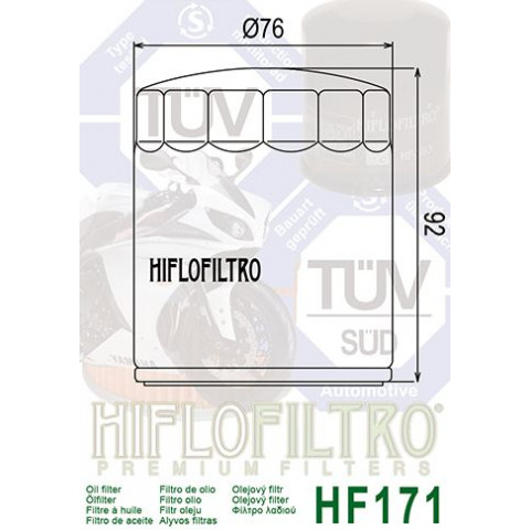 Filtre à huile HIFLOFILTRO HF171C chrome