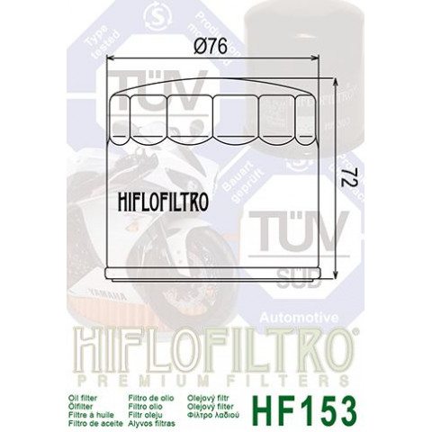 Filtre à huile HIFLOFILTRO HF153 Ducati