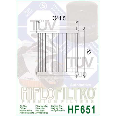 Filtre à huile HIFLOFILTRO HF651 KTM