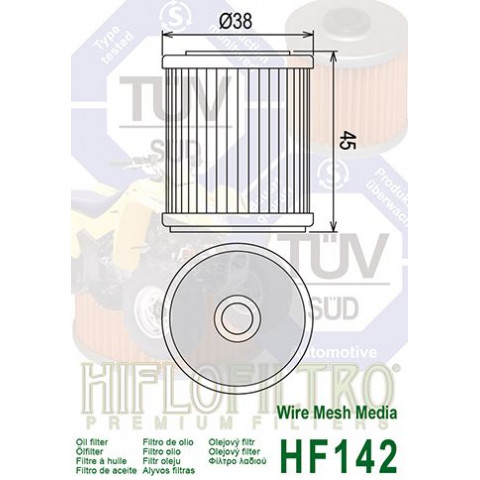 Filtre à huile HIFLOFILTRO HF142 Yamaha