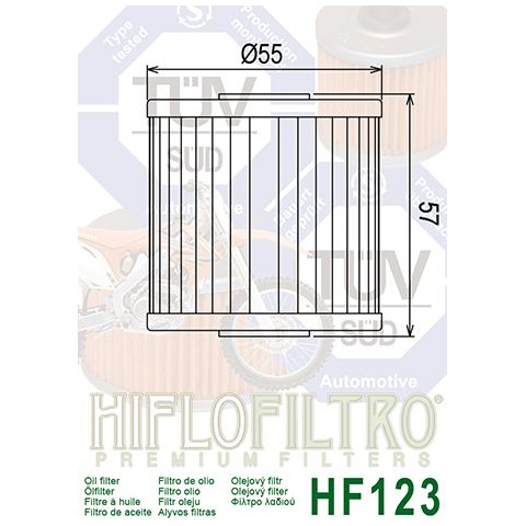 Filtre à huile HIFLOFILTRO HF123 Kawasaki