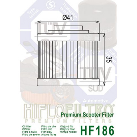 Filtre à huile HIFLOFILTRO HF186 Aprilia