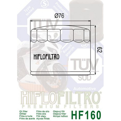 Filtre à huile HIFLOFILTRO HF160 BMW